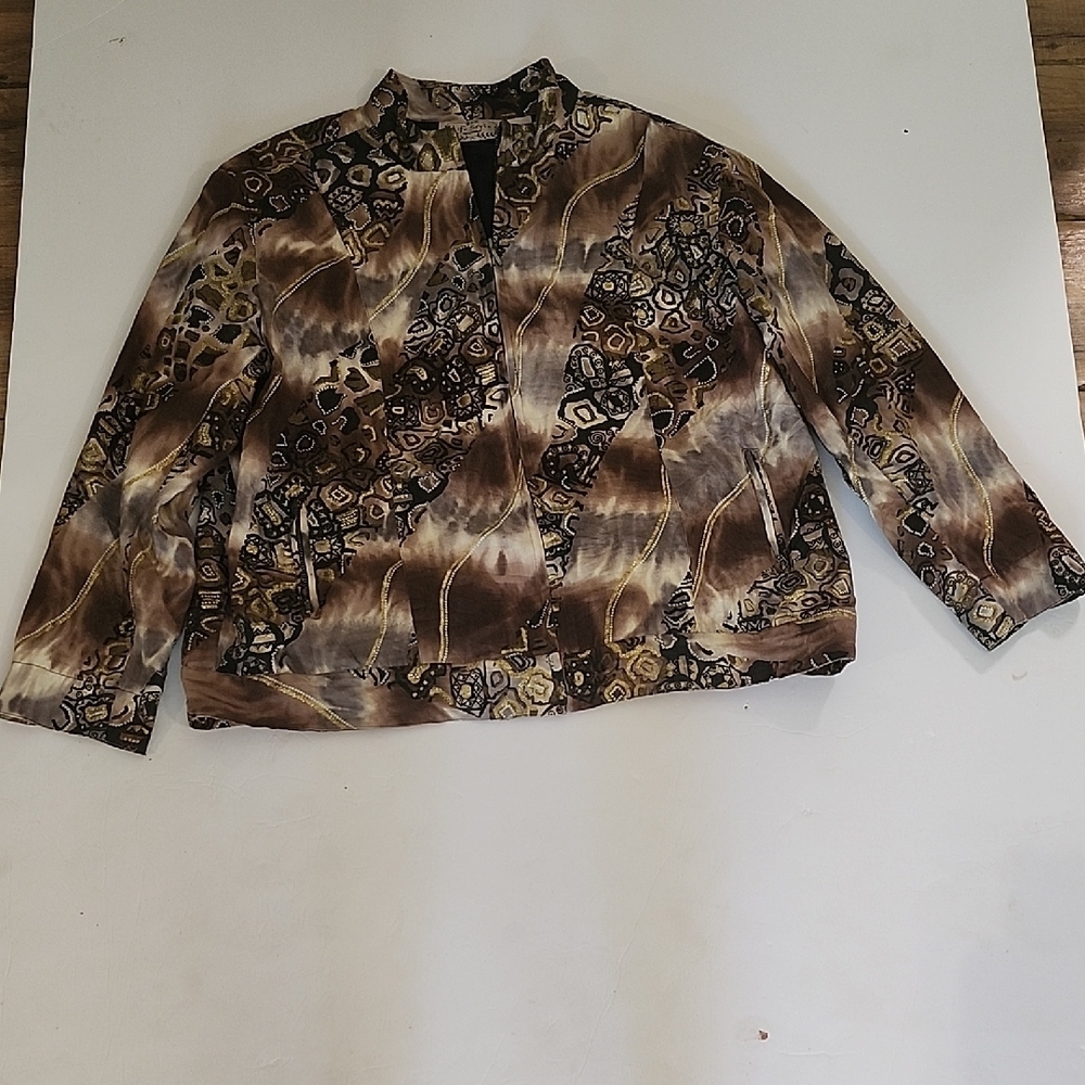 Life Style  Brown and Tan Patterned Jacket